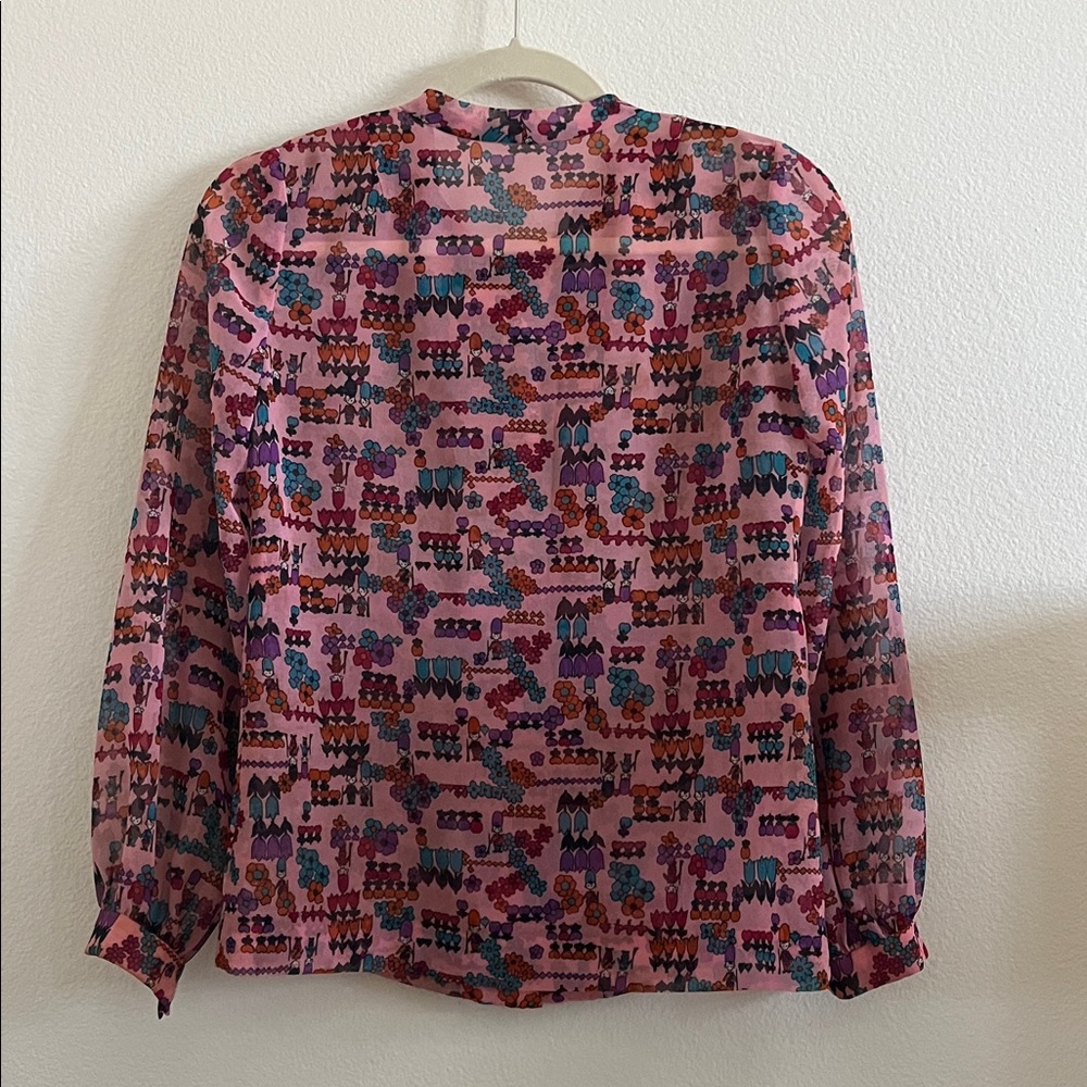 Silk Organza Sheer Vintage Blouse - image 3